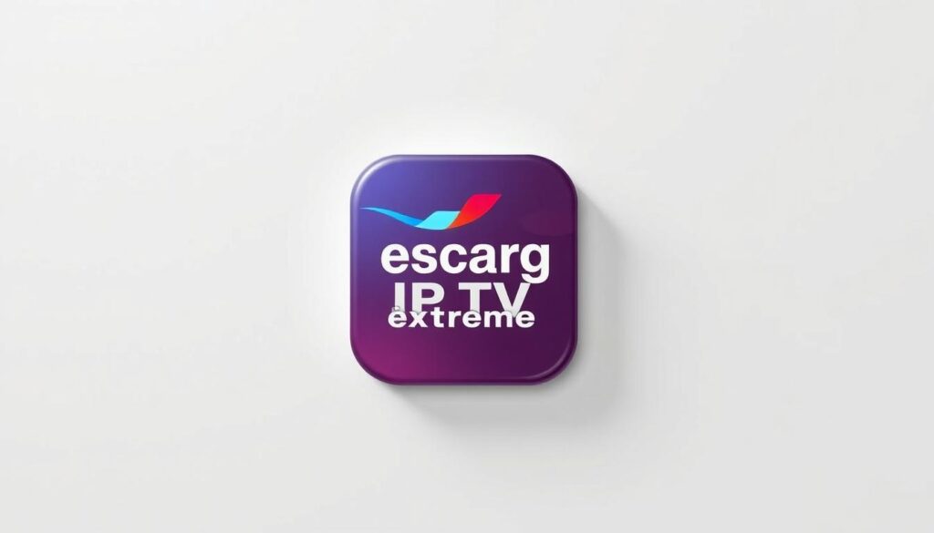 A highly detailed and photorealistic image of the "Descarga IPTV Extreme Pro" app icon set against a clean, minimalist background. The icon is shown in the center of the frame, with a subtle drop shadow to add depth and dimension. The icon itself is crisp, high-resolution, and showcases the app's branding and design elements in vivid detail. The background is a plain, off-white color, allowing the icon to be the focal point of the image. Soft, directional lighting casts gentle shadows and highlights the icon's 3D-like appearance. The overall composition is balanced, professional, and highlights the key subject matter in a visually appealing manner.
