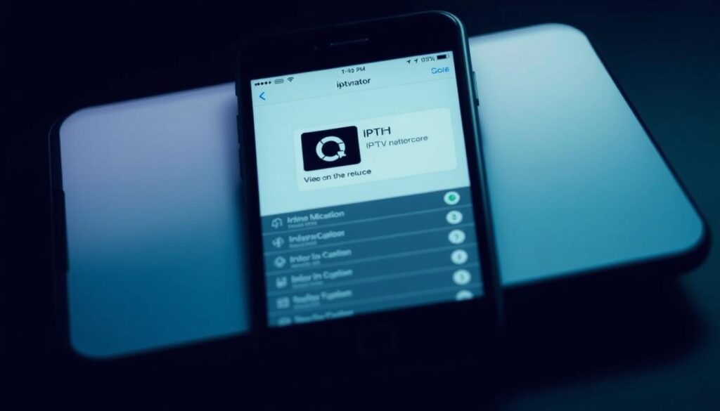 A visually striking and technically accurate image of "configuración iptvnator iOS" to illustrate the "How to install iptvnator on ios/iPhone/ iPad: guía paso a paso" section of the article "Guía: Cómo instalar IPTVnator en iOS/iPhone/iPad fácilmente.". The image depicts a sleek, modern iPhone or iPad display, with the iptvnator app interface prominently showcased. The screen is illuminated by soft, directional lighting, casting subtle shadows and highlights that accentuate the app's user interface elements. The background is subtly blurred, maintaining focus on the device and the app configuration. The overall tone is one of simplicity, clarity, and professionalism - reflecting the step-by-step nature of the installation guide. The image conveys a sense of approachability and accessibility, encouraging the reader to confidently follow the instructions.