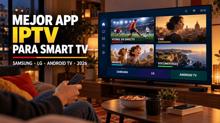Mejor App IPTV para Smart TV 2026: Samsung, LG y Android